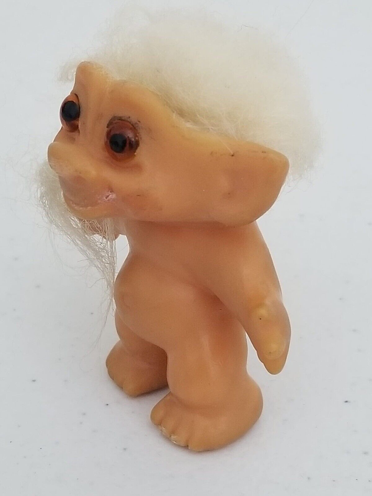 Adorable Vintage 1964 Troll Doll - 2.5" Miniature with White Hair & Amber Eyes - Collectible Figurine - TreasuTiques