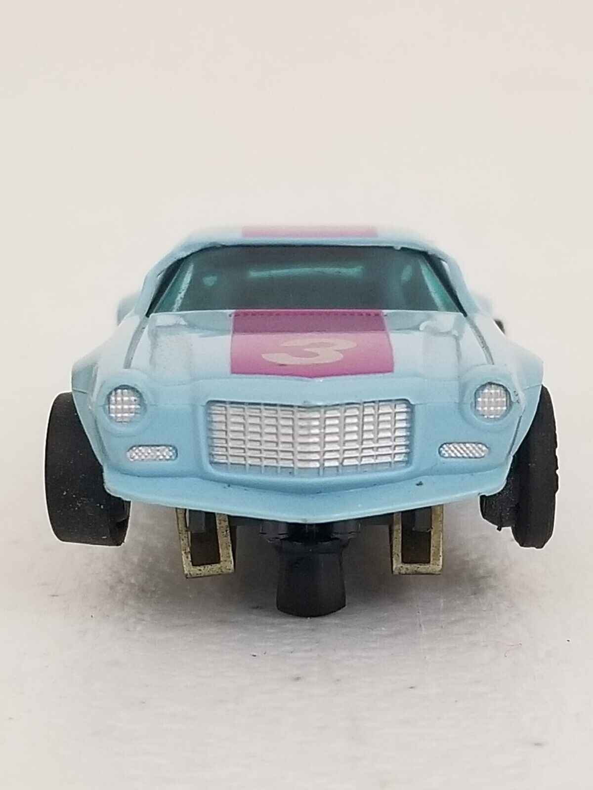 Vintage AFX Chevy Camaro Z28 Slot Car Model - Blue & Purple, #3 Decal, Collectible Race Car - TreasuTiques