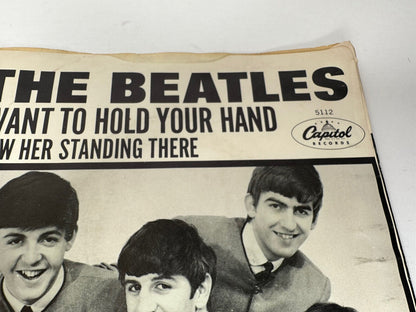 Vintage 1964 The Beatles "I Want to Hold Your Hand" / "I Saw Her Standing There" 45 RPM Vinyl Record - Capitol Records 5112 - TreasuTiques