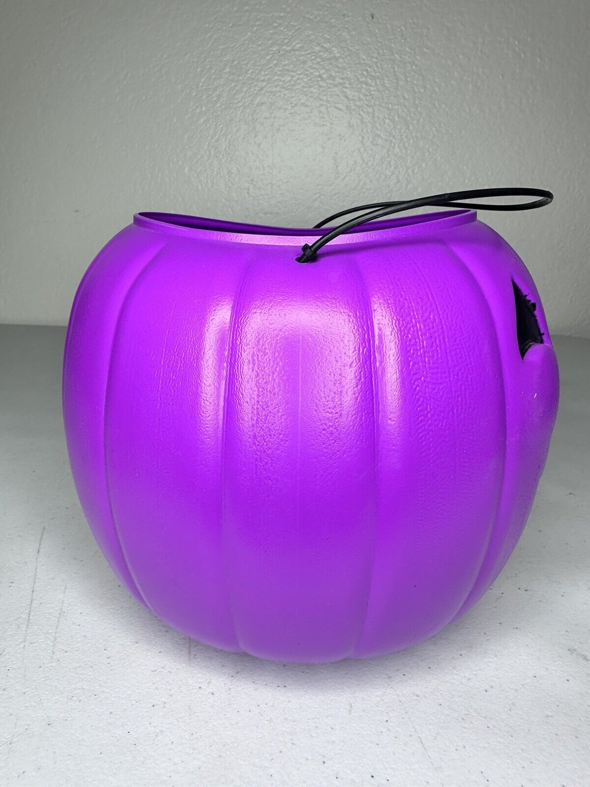 Vintage General Foam Purple Halloween Pumpkin Bucket - Collectible Jack O' Lantern with Handle - TreasuTiques