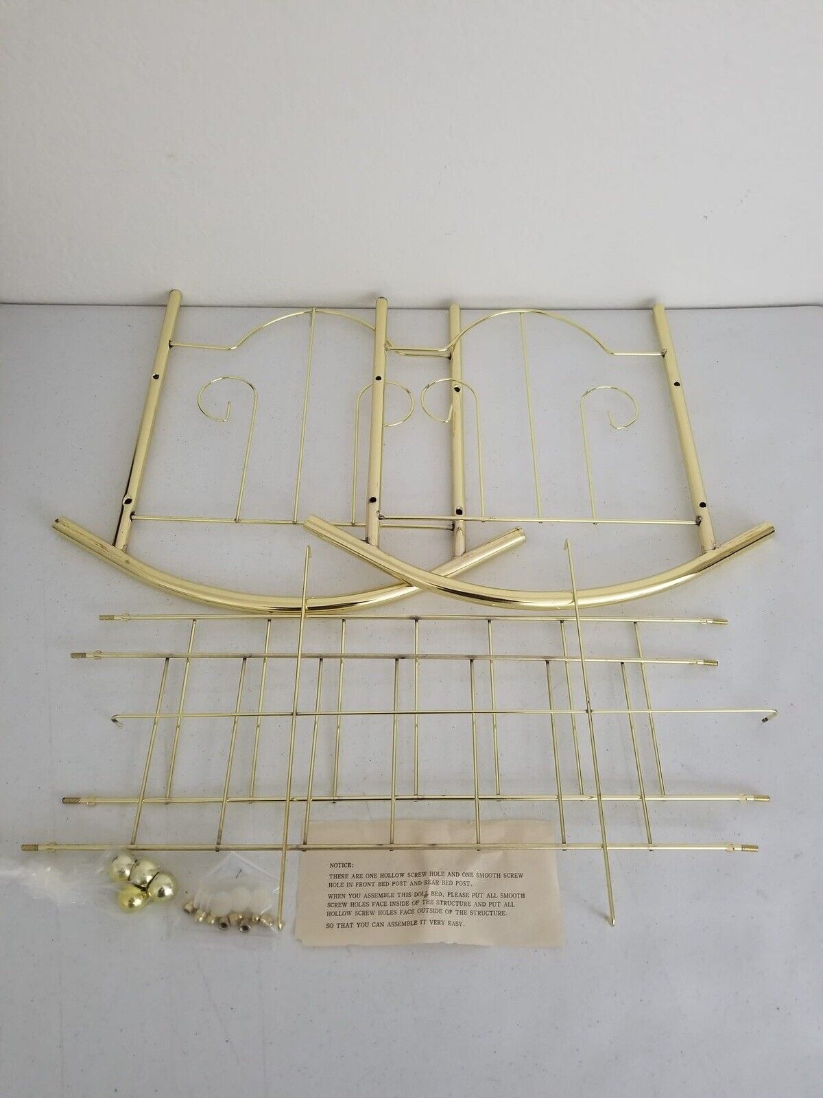 Vintage Gold-Tone Baby Cradle Kit - Classic Nursery Decor, New Furniture Unassembled - TreasuTiques