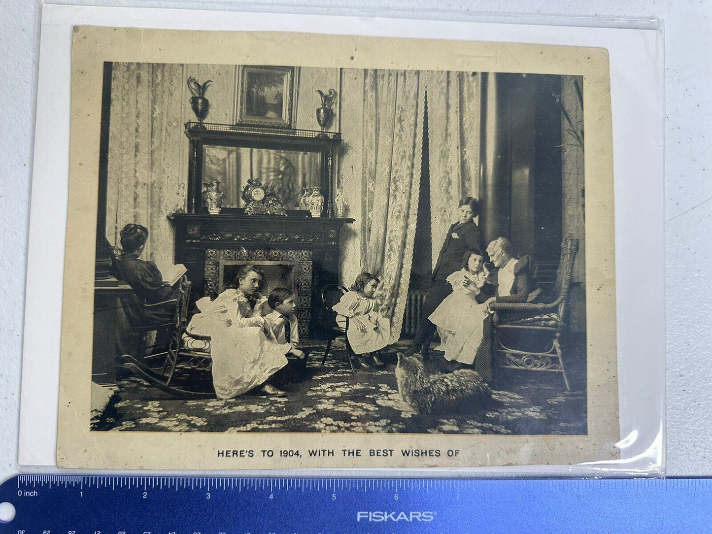 Rare Antique 1904 Family Portrait Postcard – 9-Inch Nostalgic Decor Collectible - TreasuTiques