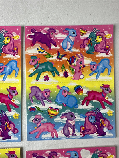 Rare Vintage Lisa Frank Sticker Sheets - 6-Piece Set with Card Back - Collectible 1990s Nostalgia - TreasuTiques