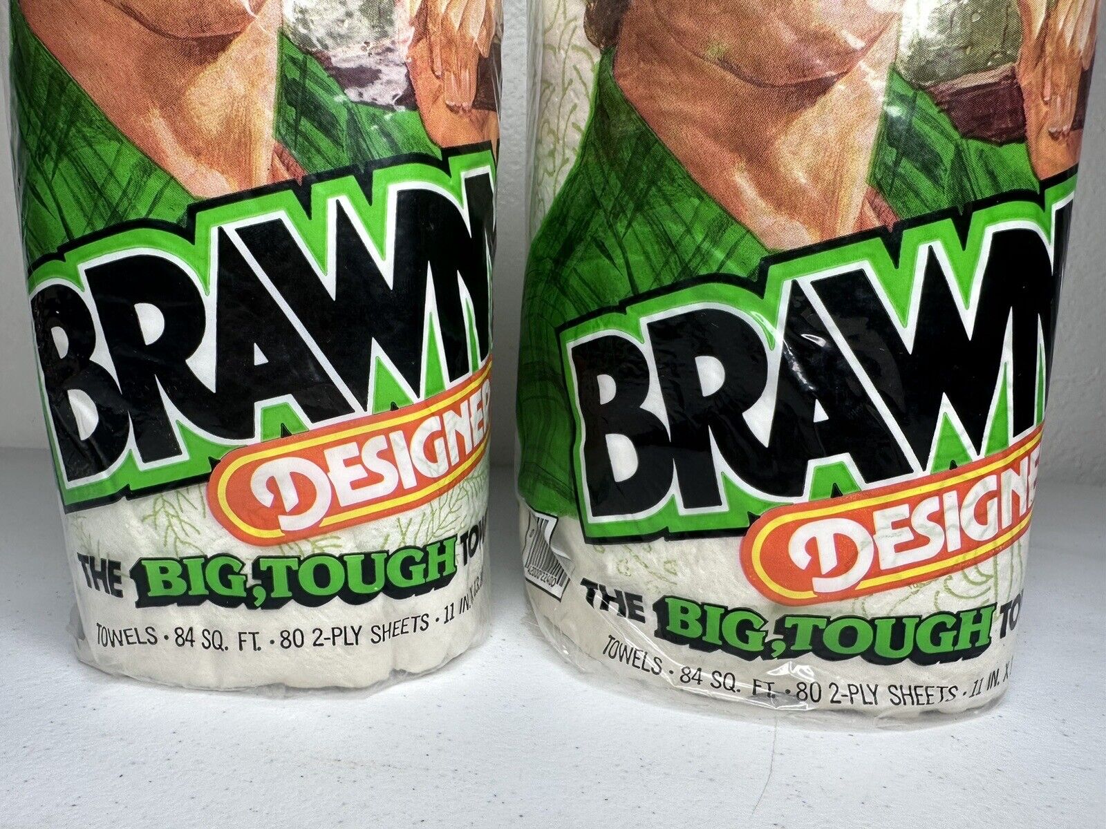 Rare Vintage 1982 Brawny Designer Paper Towels - NOS White Collectible - Big, Tough, and Iconic - TreasuTiques