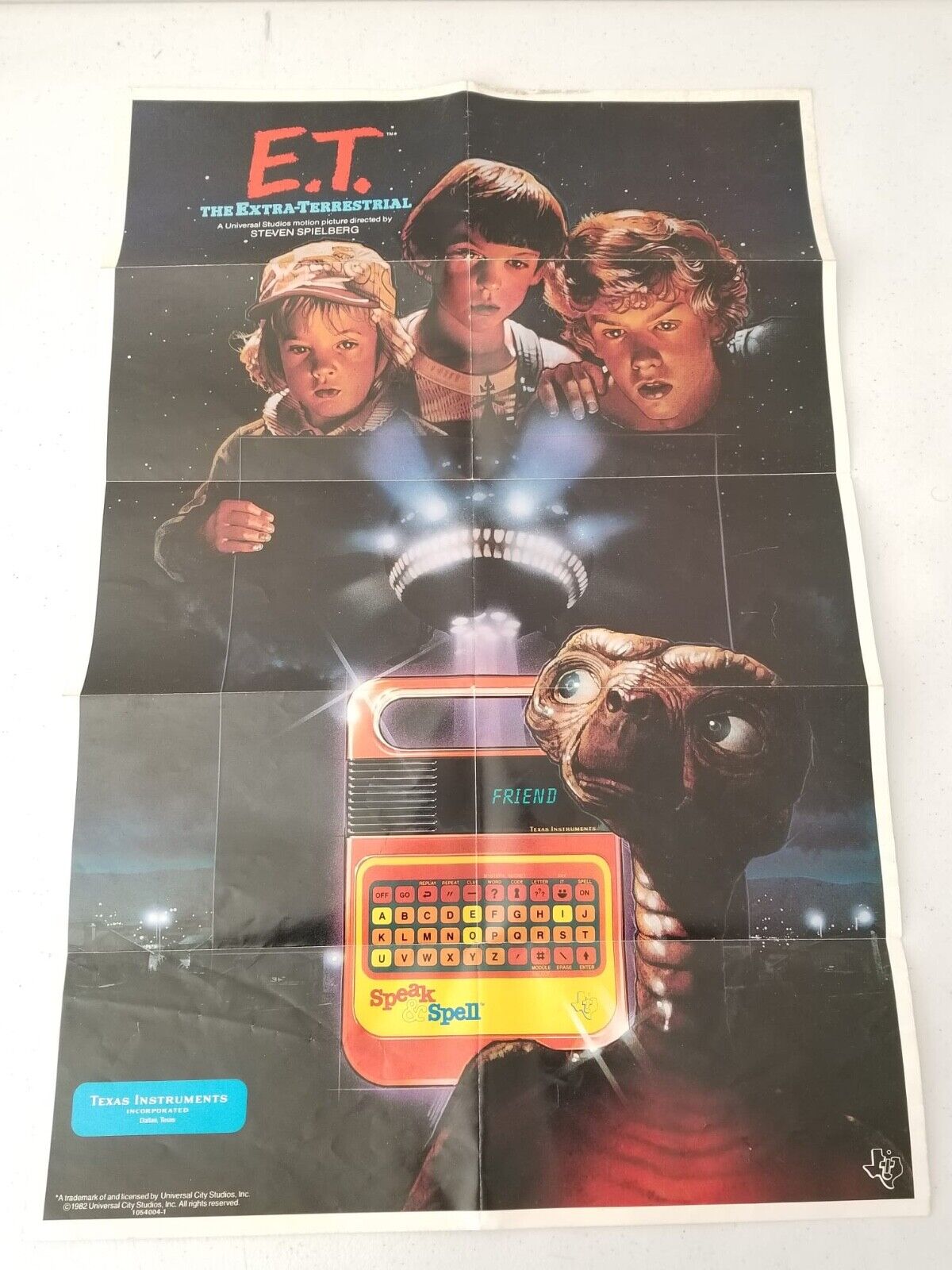 Vintage 1982 E.T. The Extra-Terrestrial Speak & Spell Texas Instruments Poster - Rare Collectible - TreasuTiques