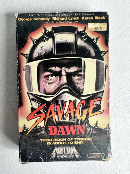 Rare "Savage Dawn" 1985 Betamax Cover - George Kennedy, Richard Lynch, Karen Black Collectible - TreasuTiques