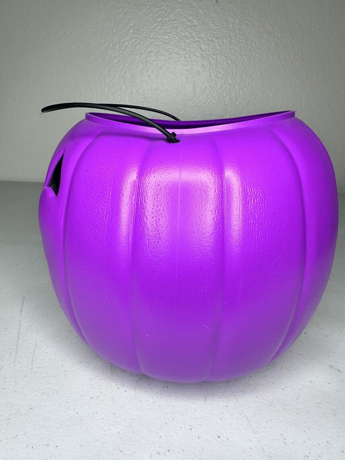 Vintage General Foam Purple Halloween Pumpkin Bucket - Collectible Jack O' Lantern with Handle - TreasuTiques