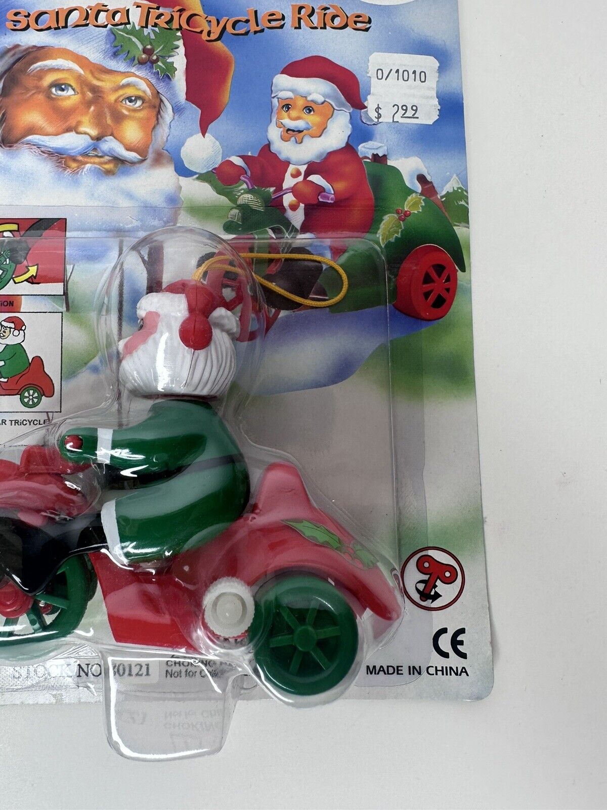 Vintage Christmas Santa Wind-Up Tricycle - 2-in-1 Ornament & Classic Toy - TreasuTiques