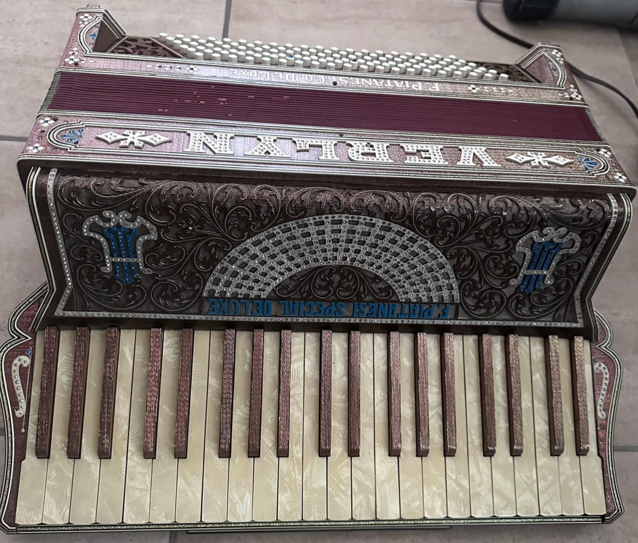 Rare Antique F. Piatanesi Special Deluxe Italian 1930s Piano Accordion - All Original, Untested, 60+ Years in Storage - TreasuTiques