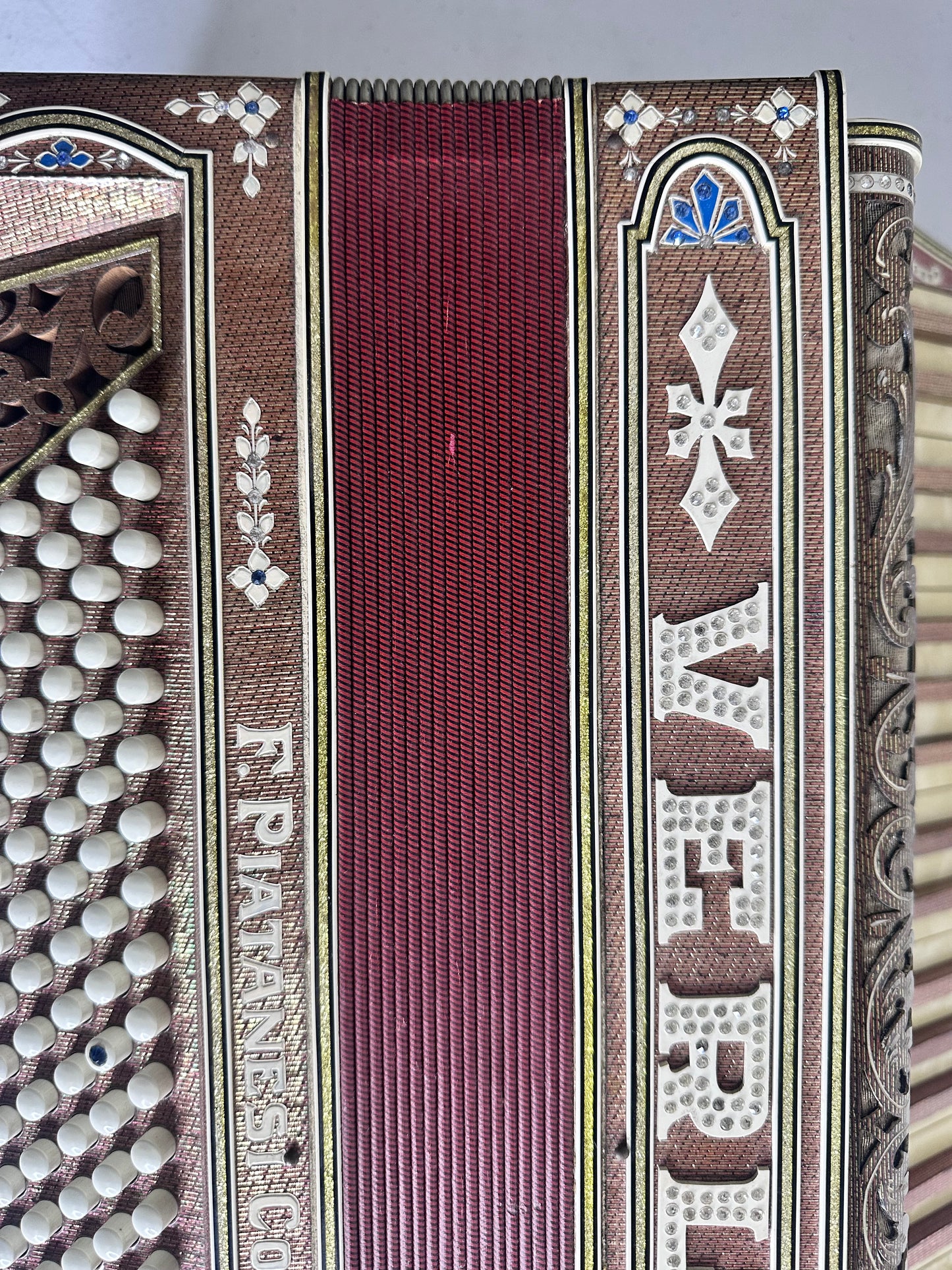 Rare Antique F. Piatanesi Special Deluxe Italian 1930s Piano Accordion - All Original, Untested, 60+ Years in Storage - TreasuTiques