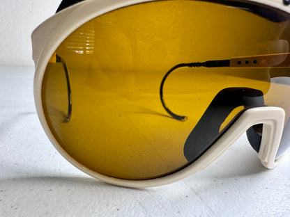 Vintage Bolle Chronoshield Sunglasses - Classic French Ski Goggles with Yellow Lenses