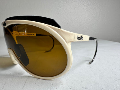 Vintage Bolle Chronoshield Sunglasses - Classic French Ski Goggles with Yellow Lenses