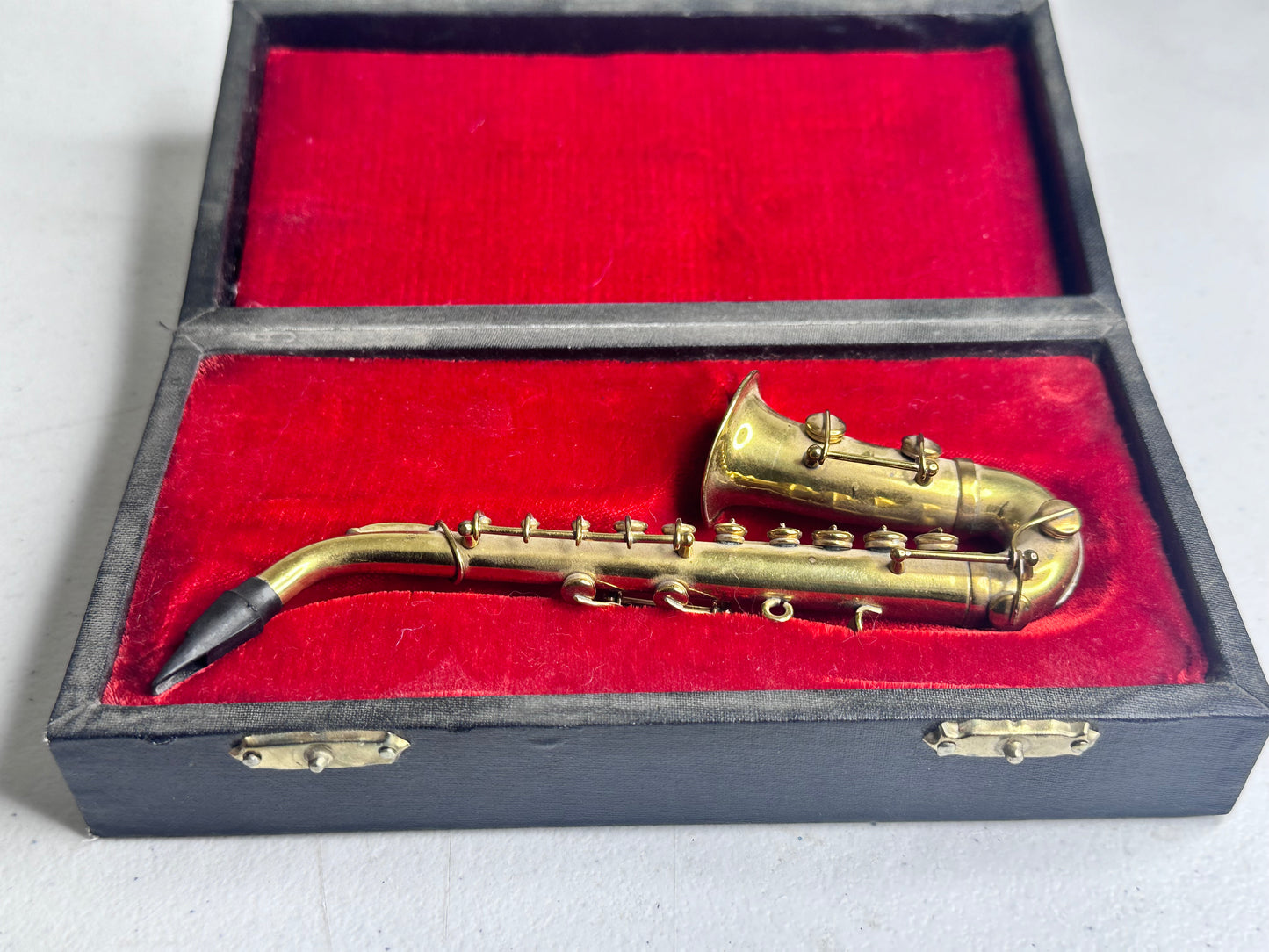 Vintage Miniature Brass Saxophone - Authentic Models Collectible