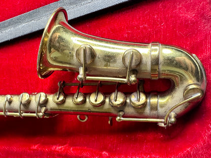 Vintage Miniature Brass Saxophone - Authentic Models Collectible