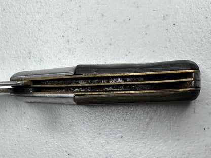 Vintage Barlow Dual-Blade Pocket Knife - Historic Collectible with Ebony Wood Handle