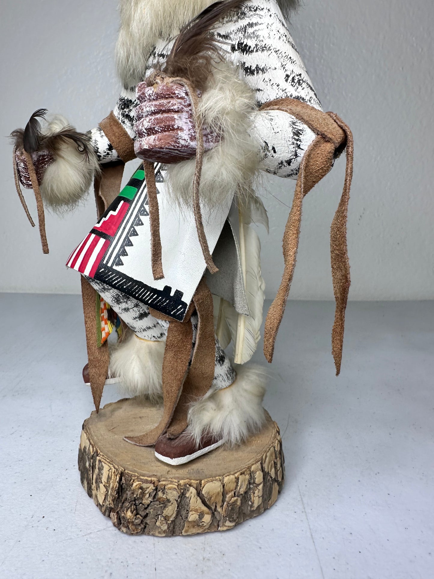 Handcrafted Snowy Owl Kachina Doll by Bakabi - Authentic Native American Collectible