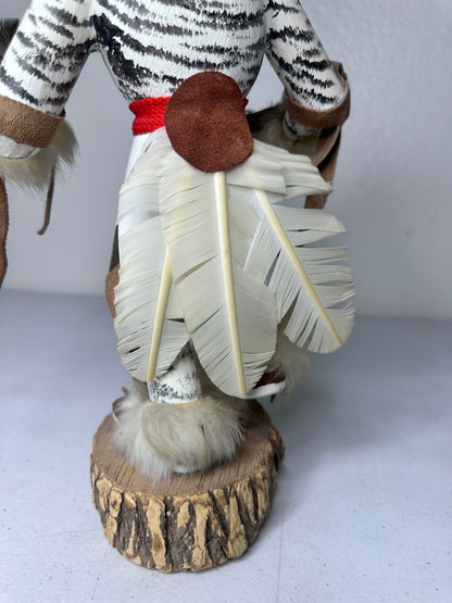 Handcrafted Snowy Owl Kachina Doll by Bakabi - Authentic Native American Collectible