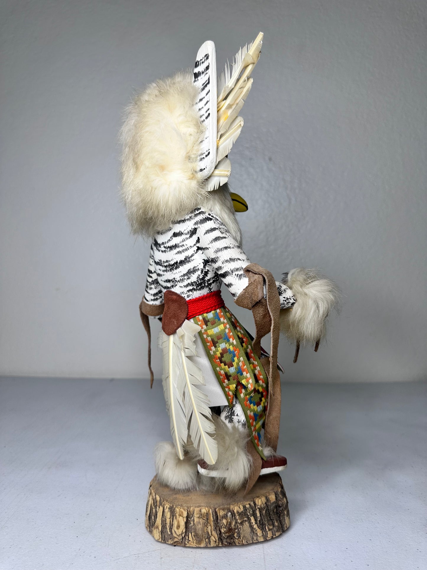 Handcrafted Snowy Owl Kachina Doll by Bakabi - Authentic Native American Collectible
