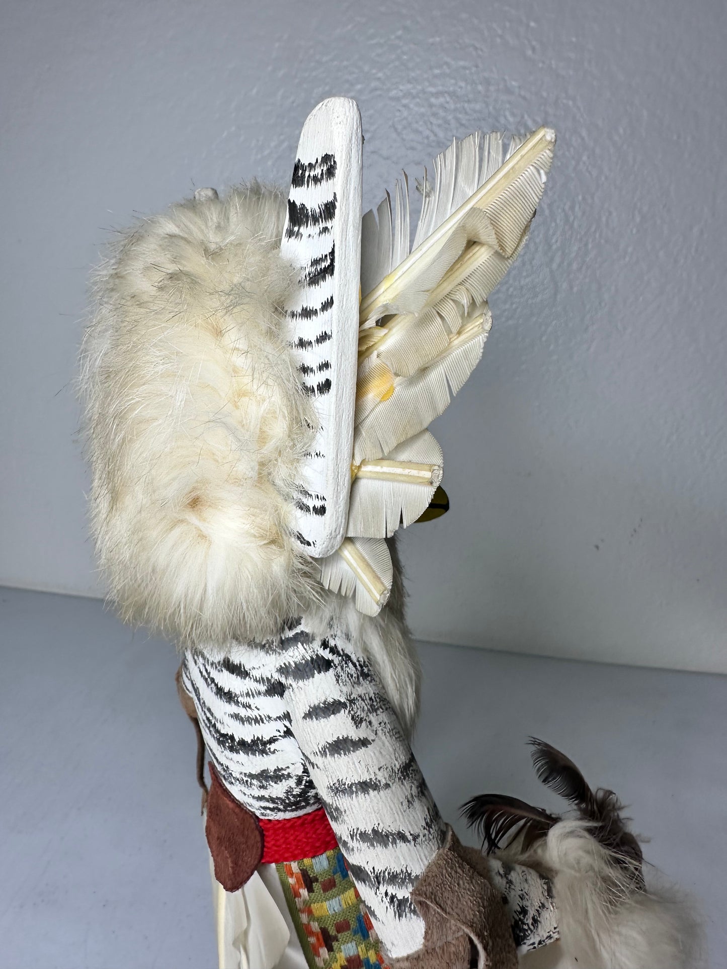 Handcrafted Snowy Owl Kachina Doll by Bakabi - Authentic Native American Collectible