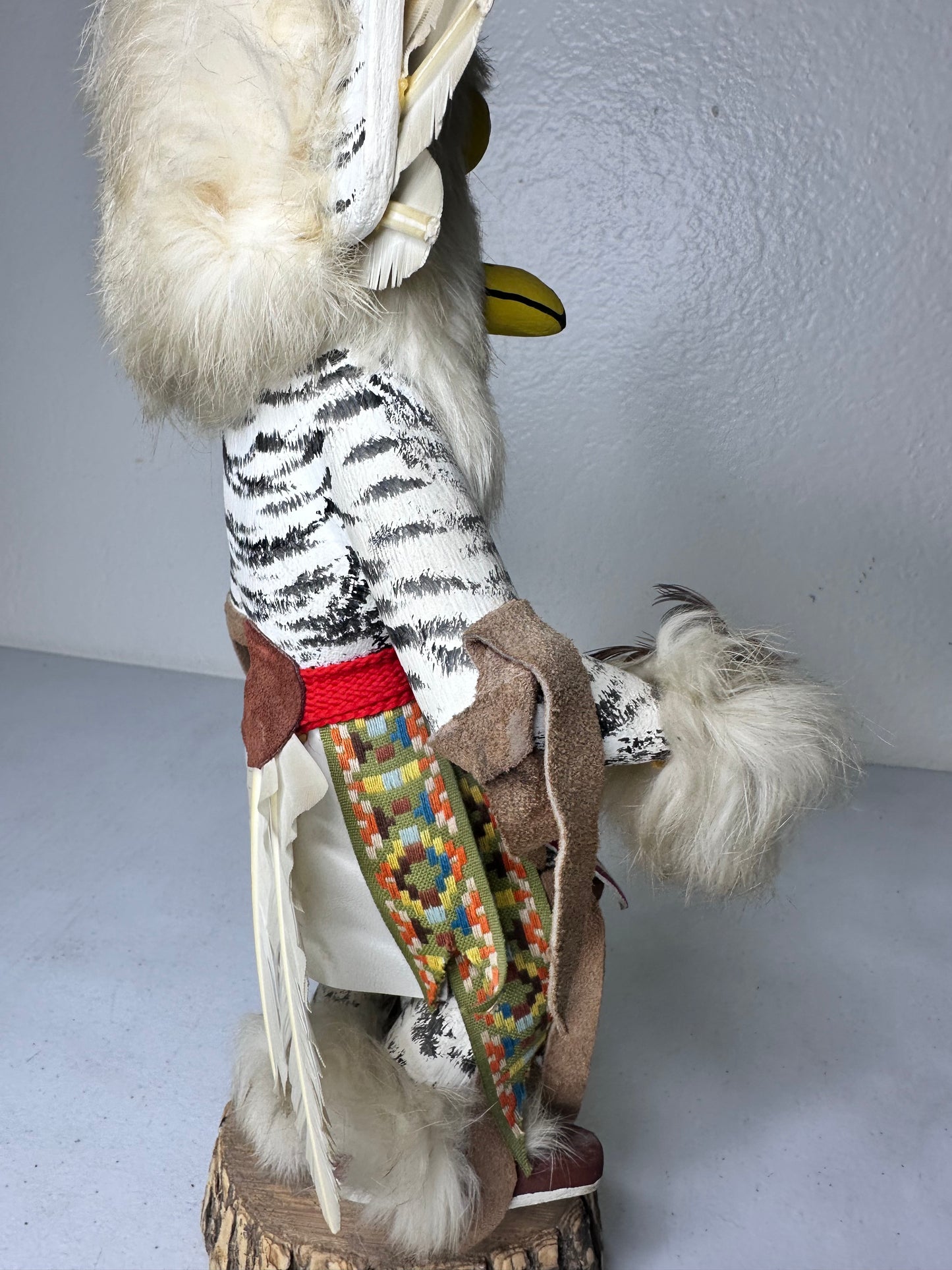 Handcrafted Snowy Owl Kachina Doll by Bakabi - Authentic Native American Collectible