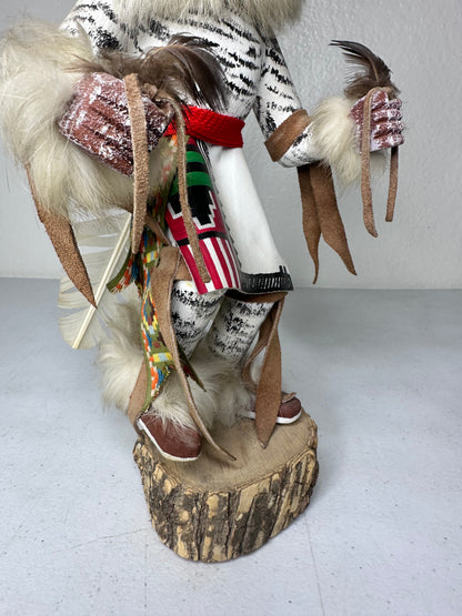 Handcrafted Snowy Owl Kachina Doll by Bakabi - Authentic Native American Collectible