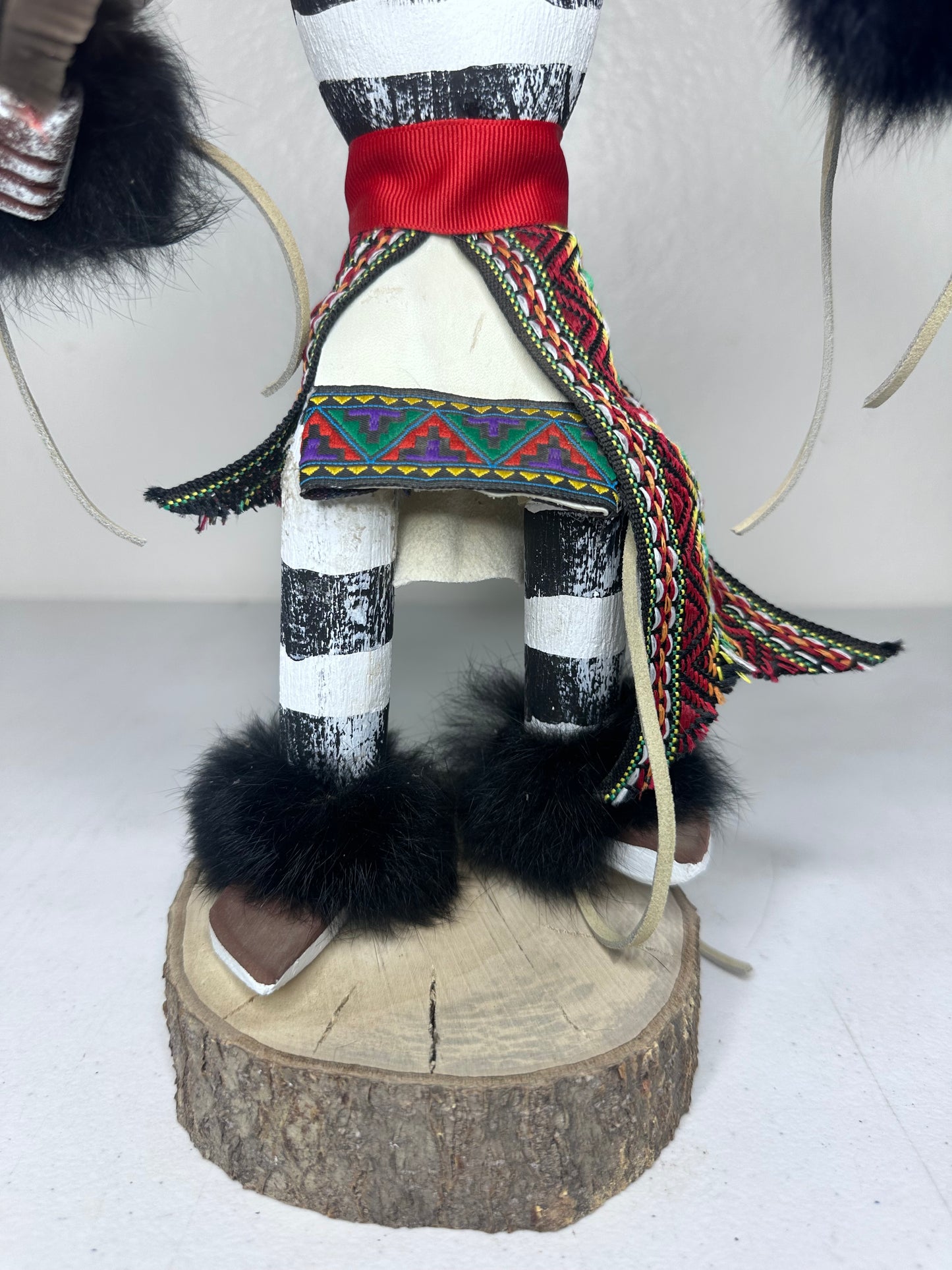 Authentic 15” Hano Clown Kachina Doll by Little Dove - Handcrafted Native American Art