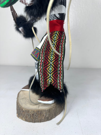 Authentic 15” Hano Clown Kachina Doll by Little Dove - Handcrafted Native American Art