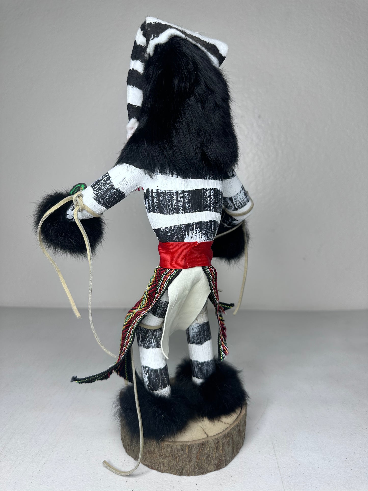 Authentic 15” Hano Clown Kachina Doll by Little Dove - Handcrafted Native American Art