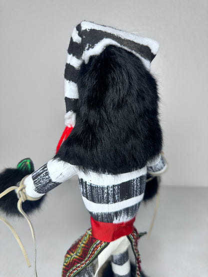 Authentic 15” Hano Clown Kachina Doll by Little Dove - Handcrafted Native American Art