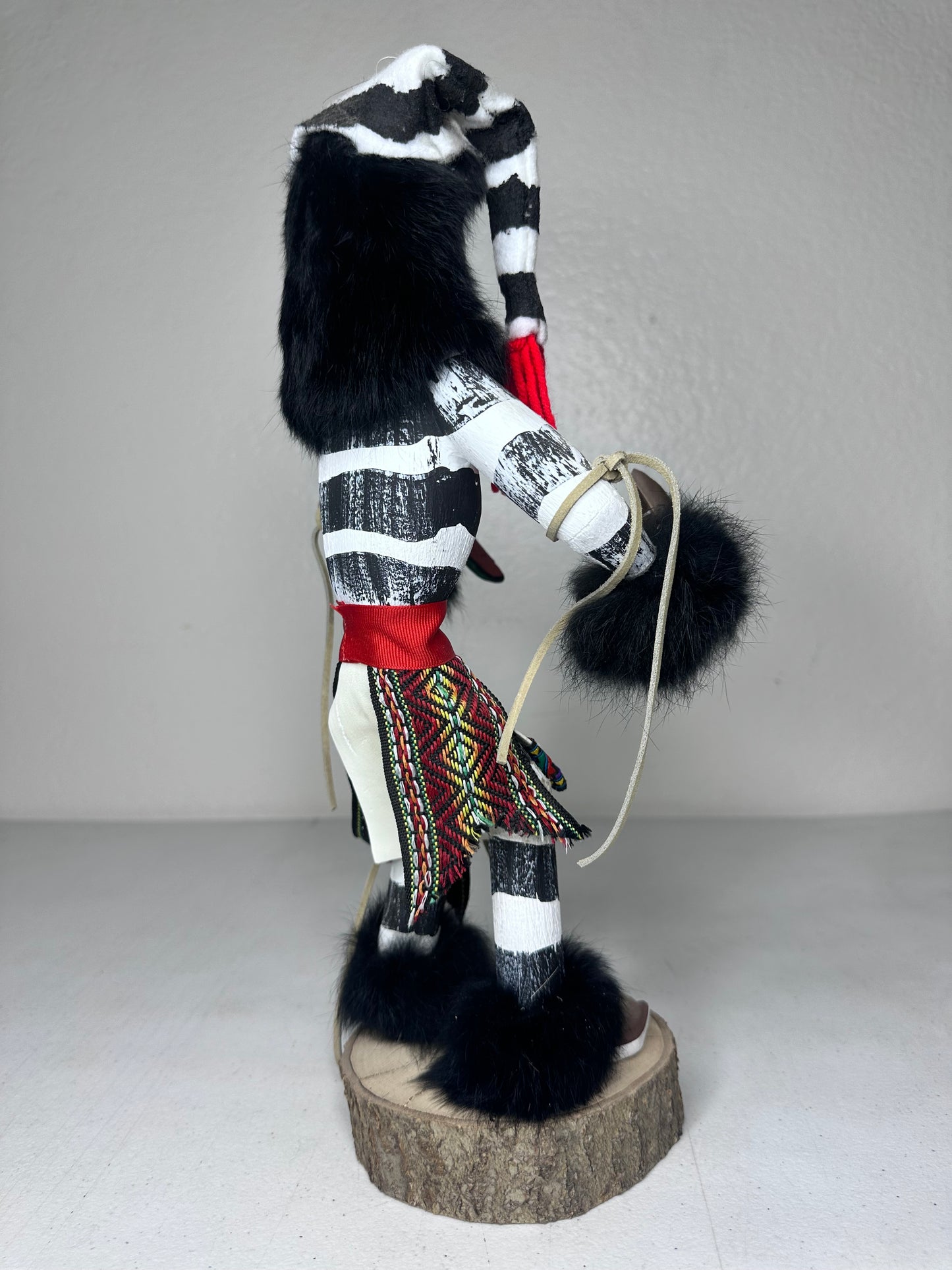 Authentic 15” Hano Clown Kachina Doll by Little Dove - Handcrafted Native American Art