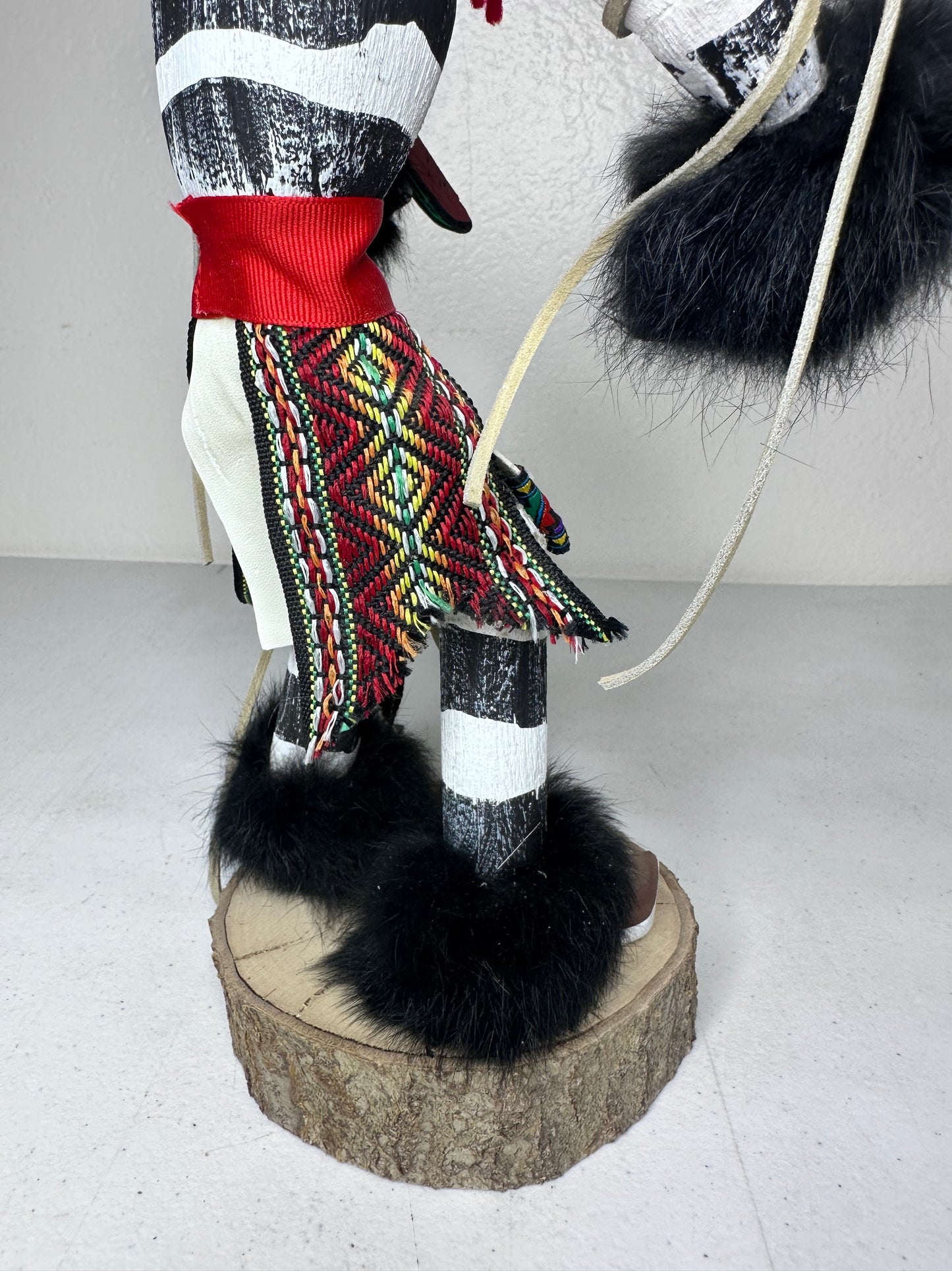 Authentic 15” Hano Clown Kachina Doll by Little Dove - Handcrafted Native American Art