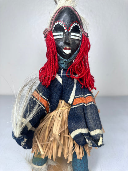 Handmade African Tribal Shaman Doll Sculpture - Authentic Cultural Collectible