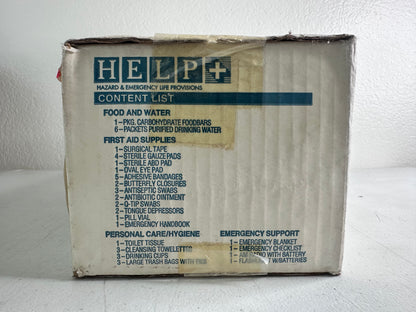 Vintage 1980s H.E.L.P. Individual Backpack Emergency Kit - Survival Technologies Inc. - Sealed
