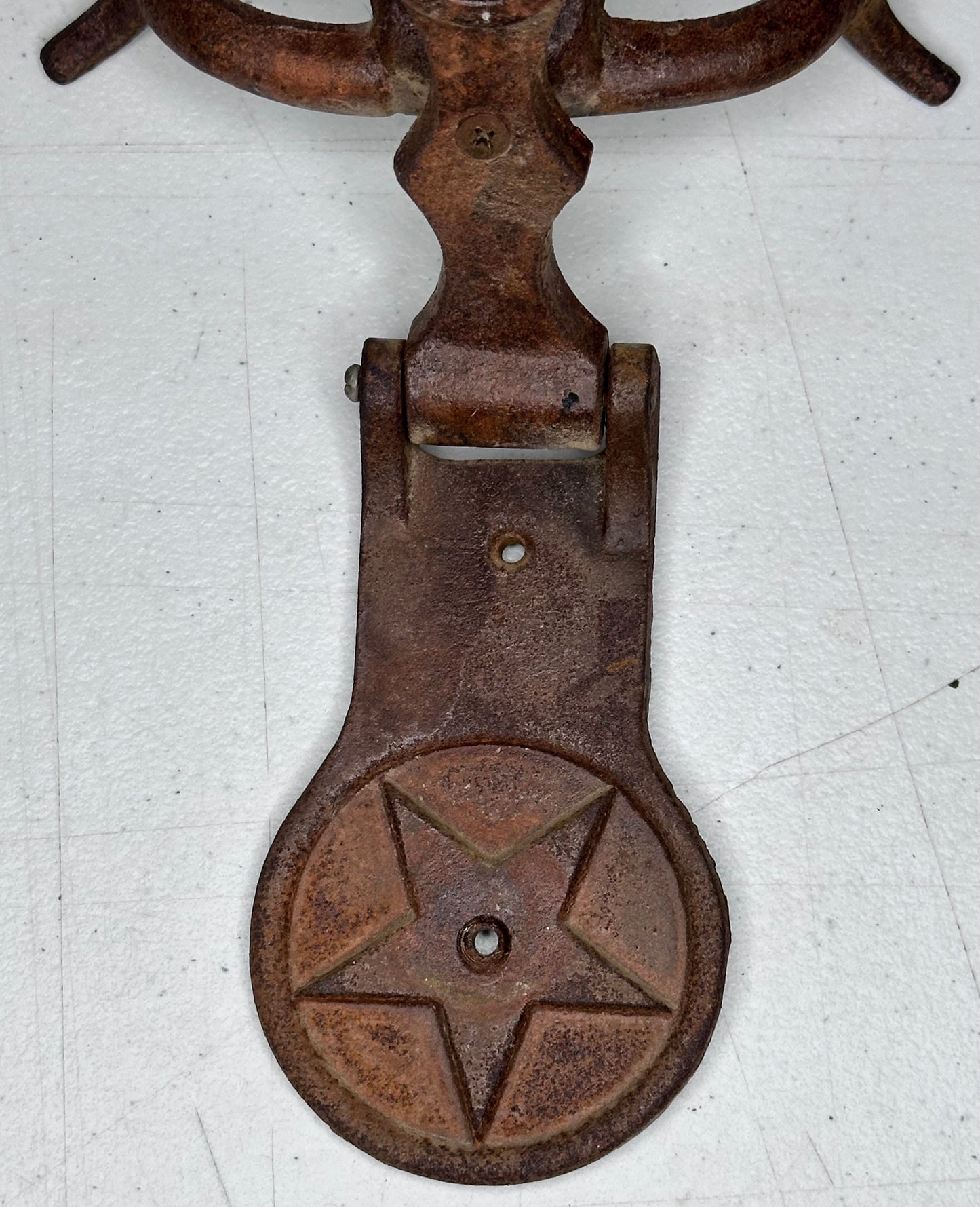 Vintage Longhorn Steer Lone Star Cast Iron Door Knocker - Rustic Western Decor